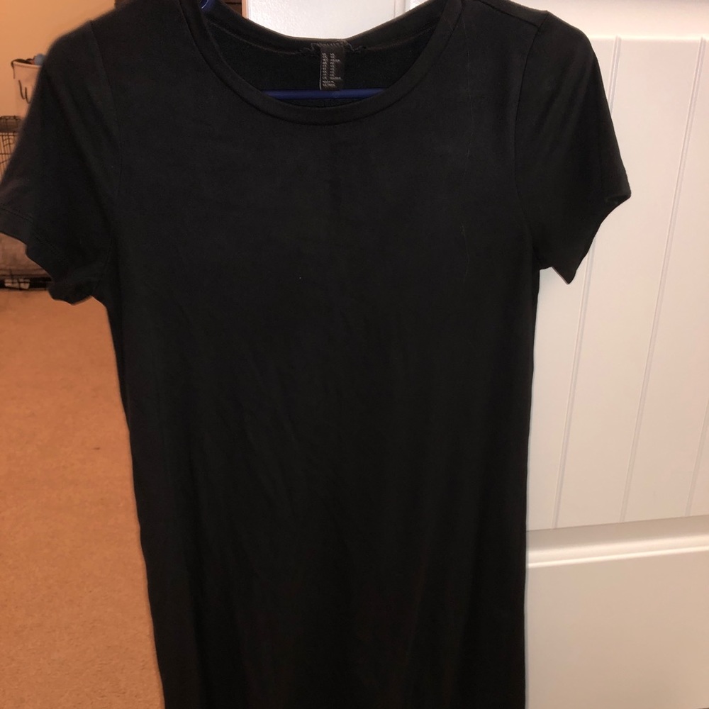 Black velvet T-shirt dress